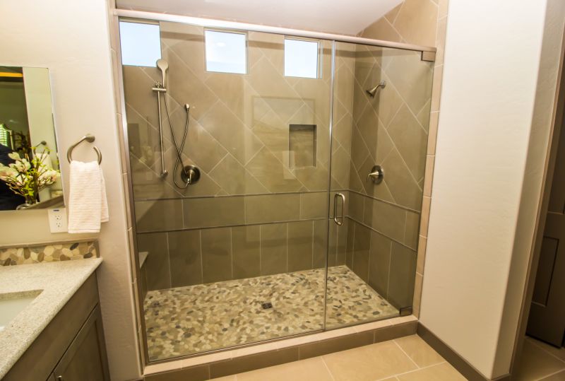 Corner Shower with Sliding Door
